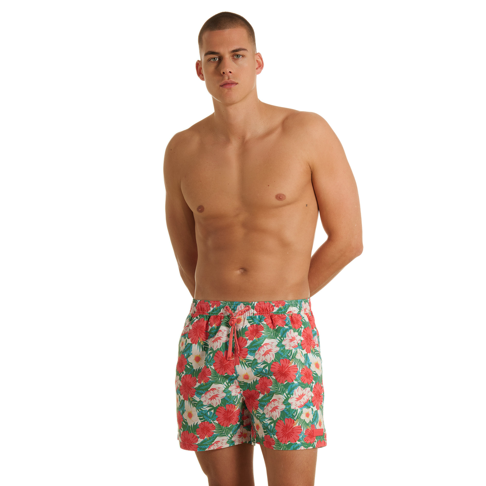 Bade Shorts, Herren-Shorts, Blumenmuster, Sommer-Shorts, Schwimmshorts