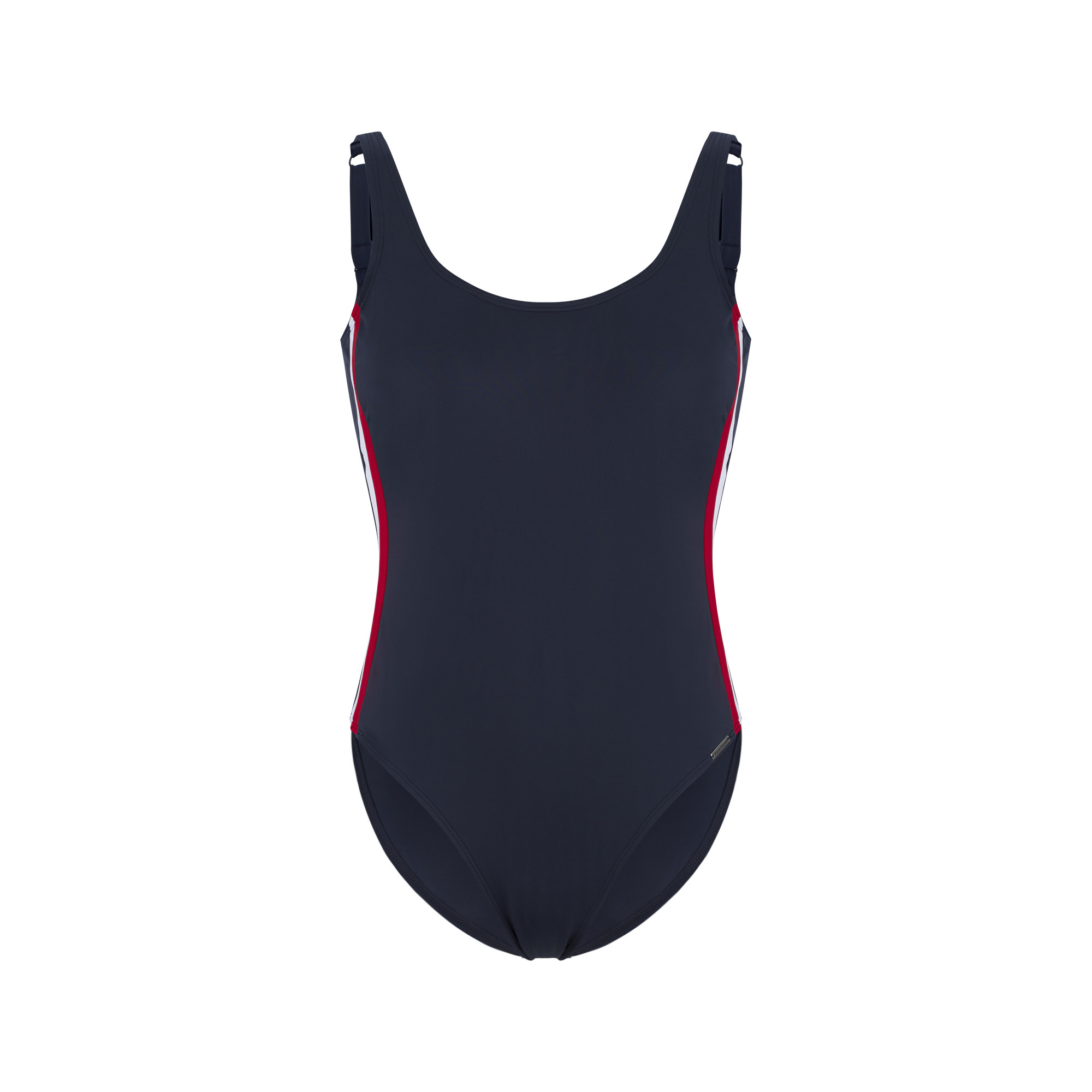 Badeanzug, Tankini, Navy, Roter Streifen, Einteiliger