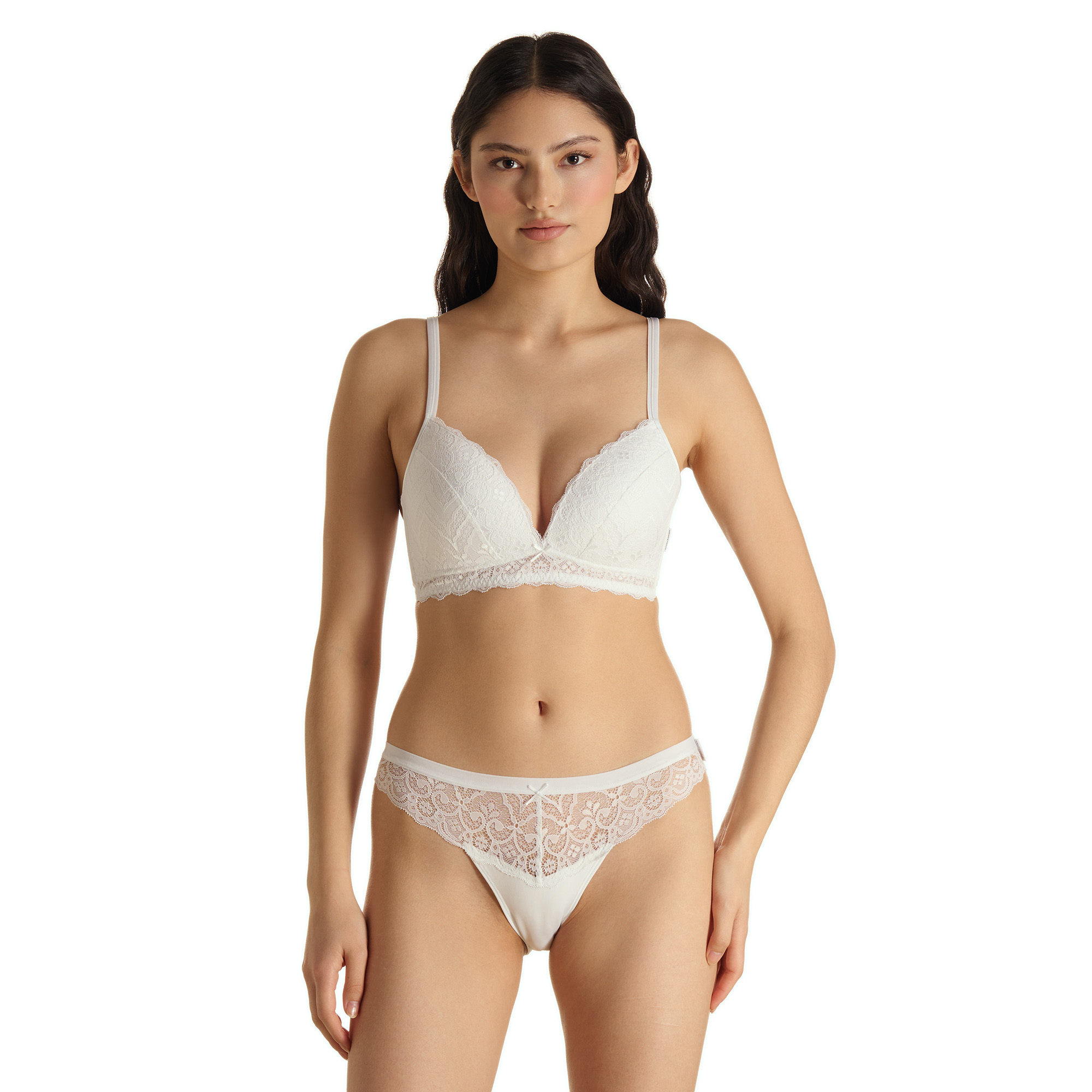 Unterwäsche, BH, Spitzenbra, Weiß, Lace