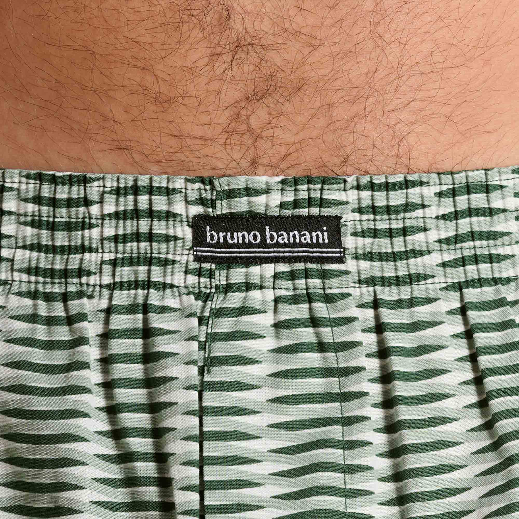 hosen, shorts, grün, gestreift, bruno banani
