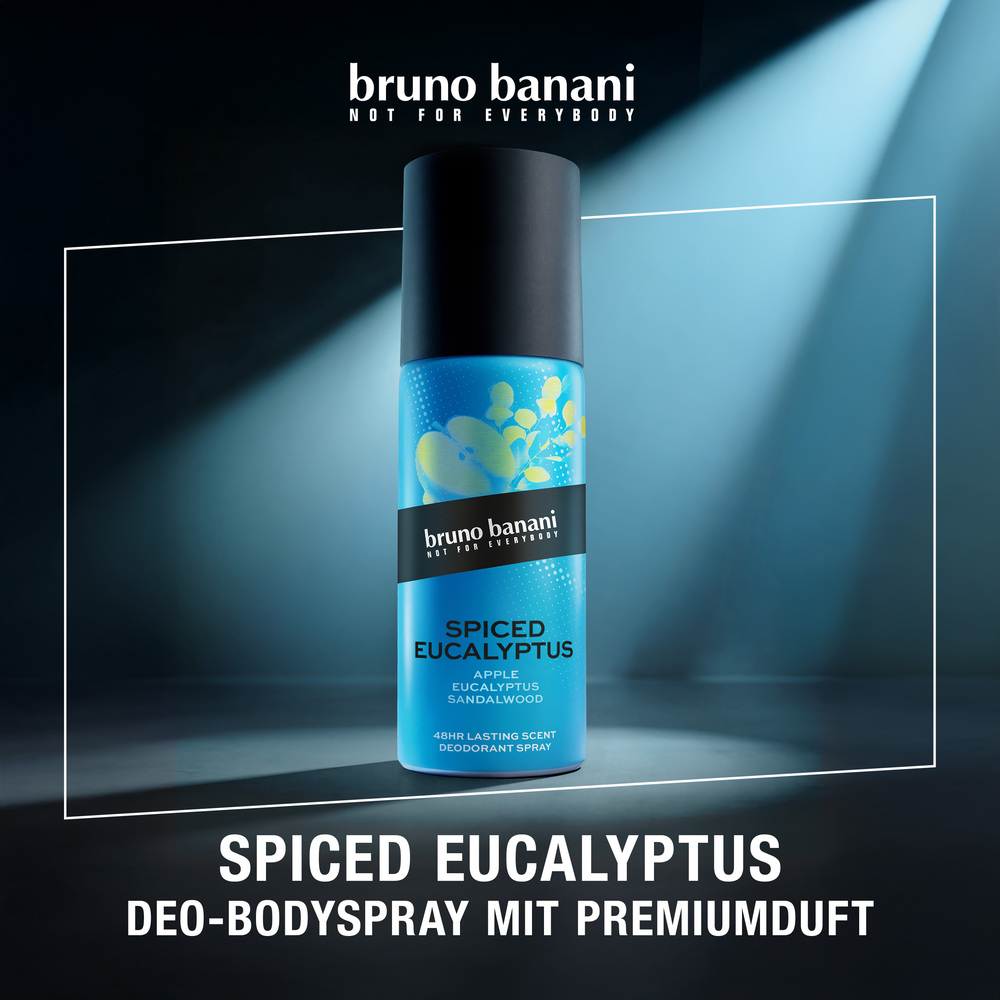 Dewey-Body, Spray, Spiced Eucalyptus, Blue bottle, Fragrance spray