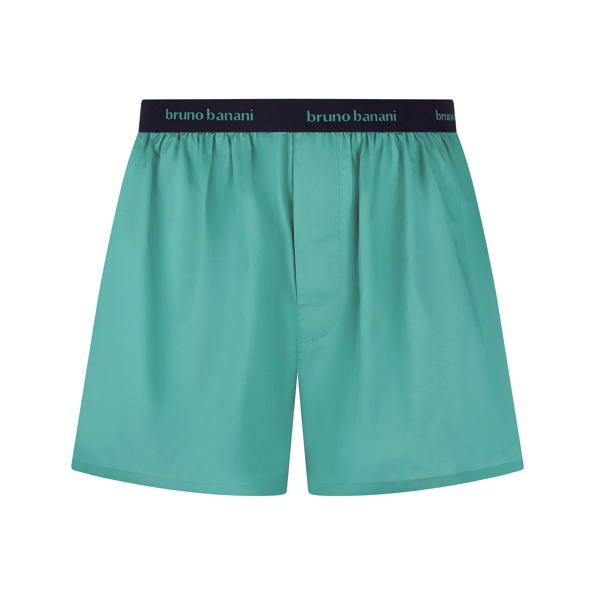 Boxershorts, Türkis, Webstoff, Elastikbund, Knopfleiste