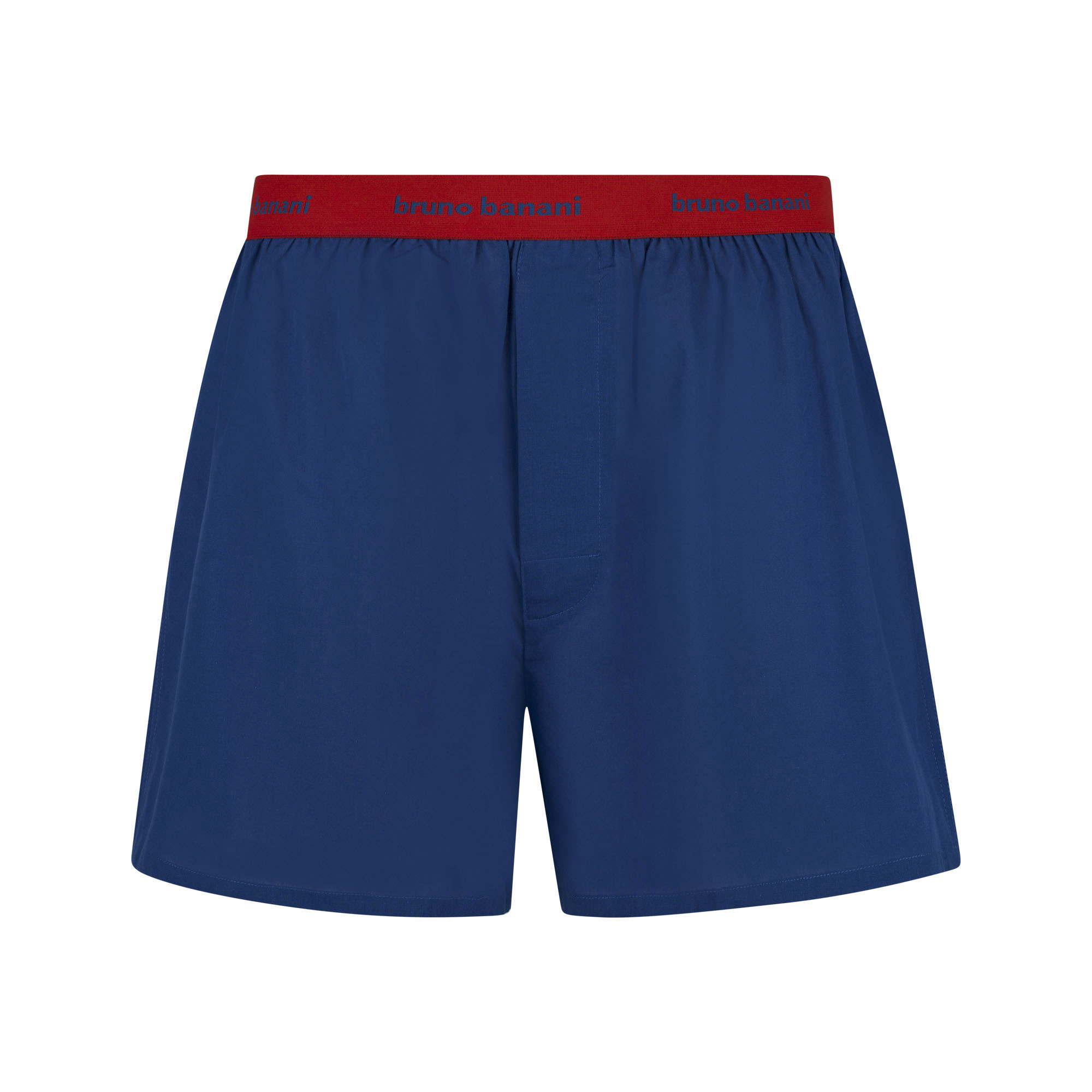 boxer shorts, blaue shorts, elastischer Bund, roter Bund, einfarbig