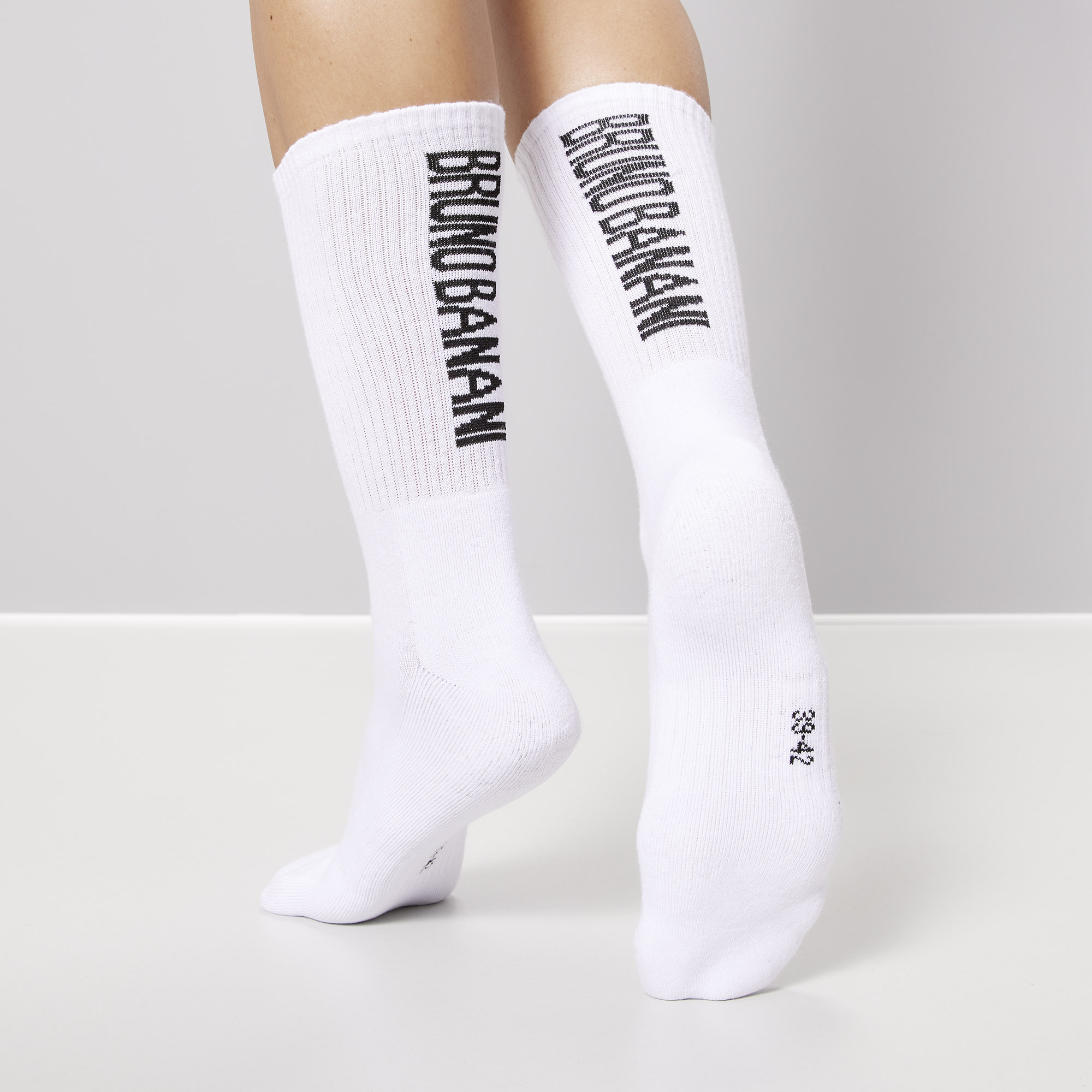 Sock, Kniekniestock, Weiß, Text-Druck, Unterschenkel-Socken