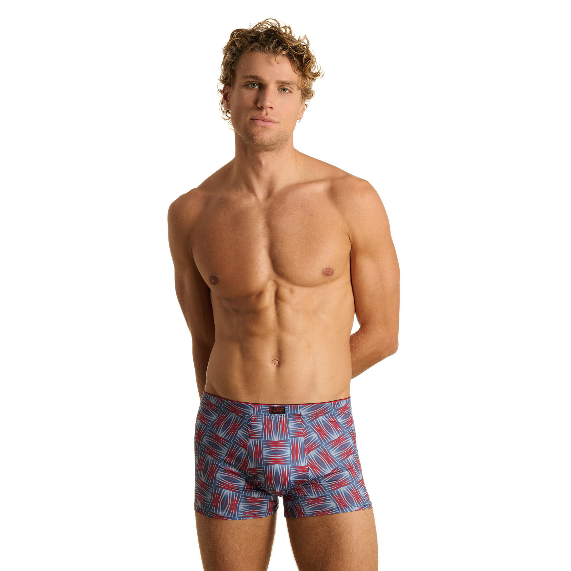 Boxer, gemustertes Muster, Boxershorts, rotblaues Muster, slimfit