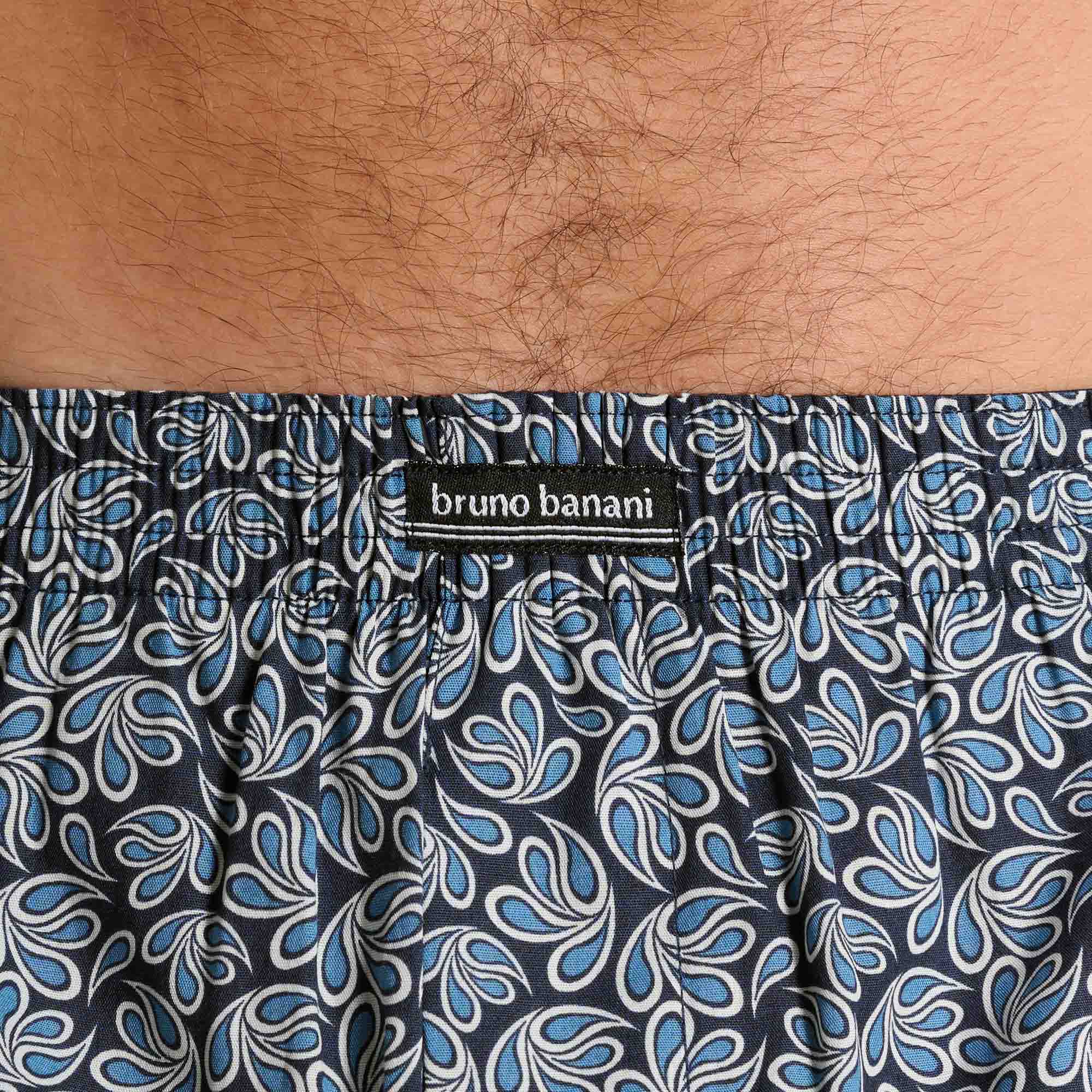 kurze_hosen, muster, paisley, marineblau, elastischer_bund