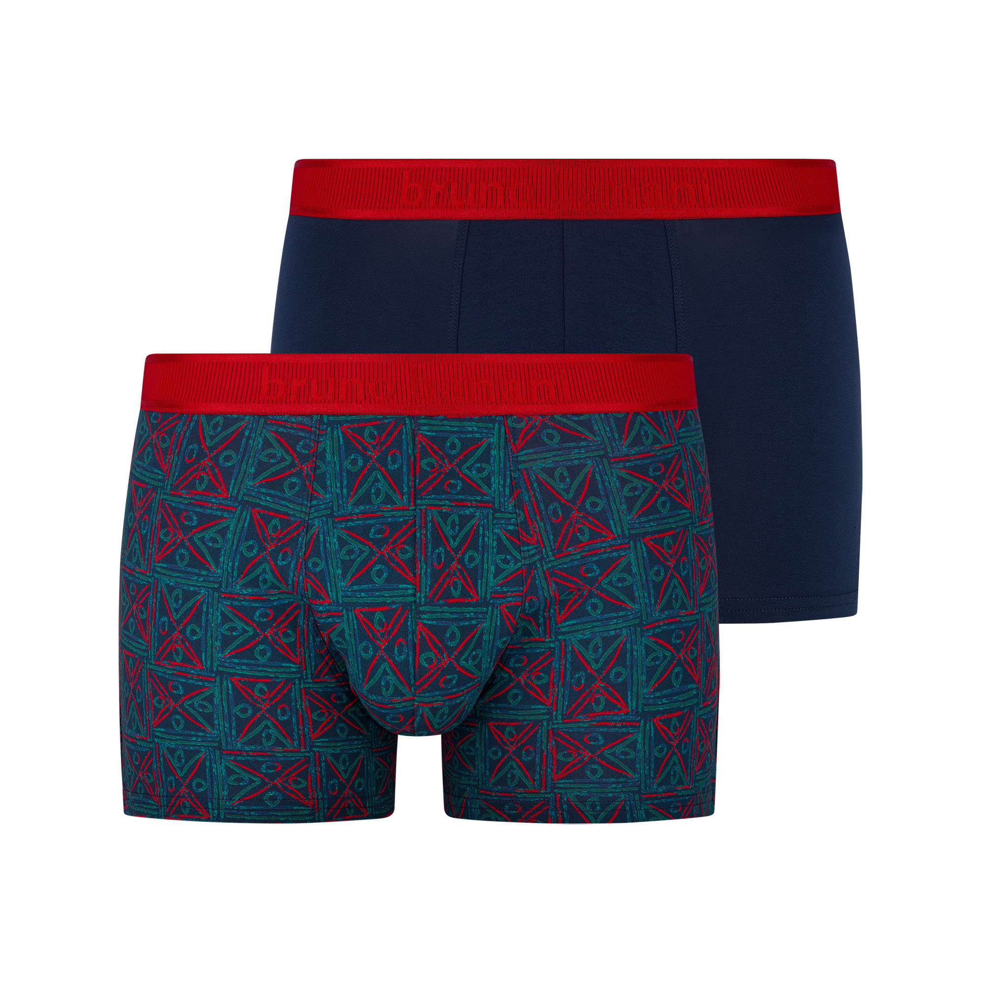 Boxerhosen, Unterwäsche, Gemustert, Roter Bund, Zweierpack