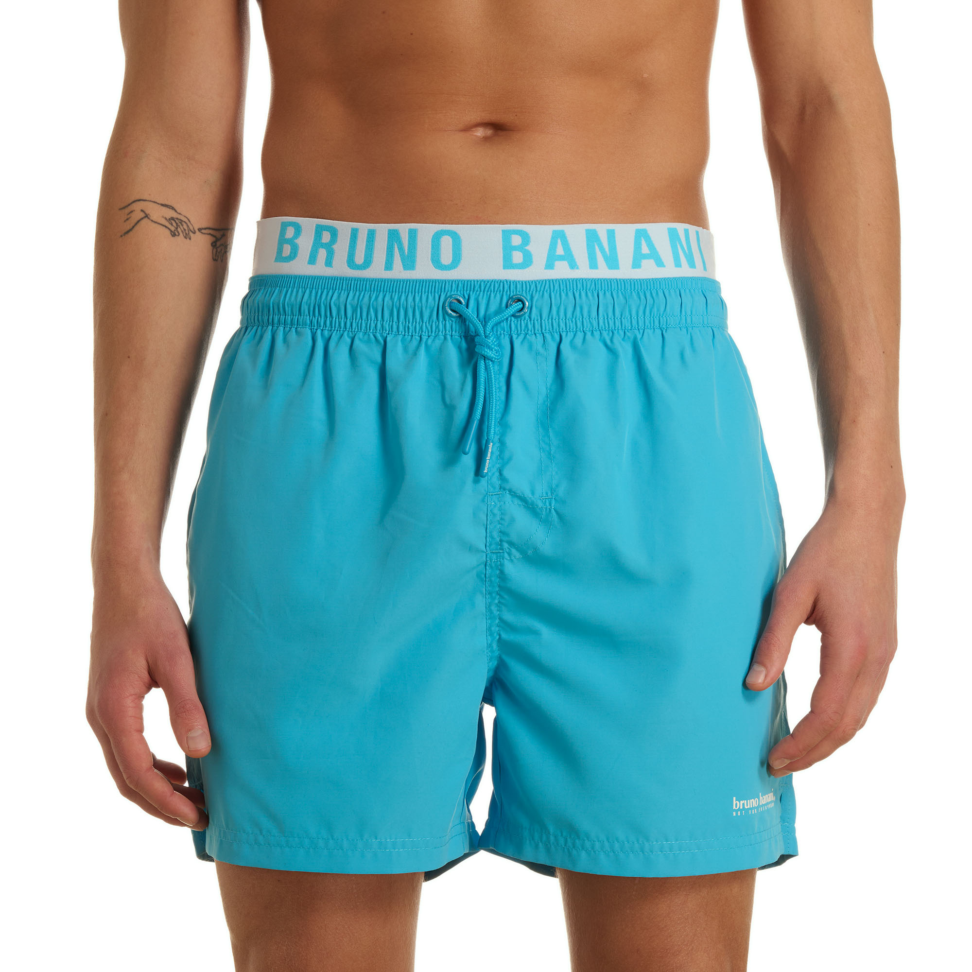 badeshorts, strandshorts, drawstring, nylon, blau