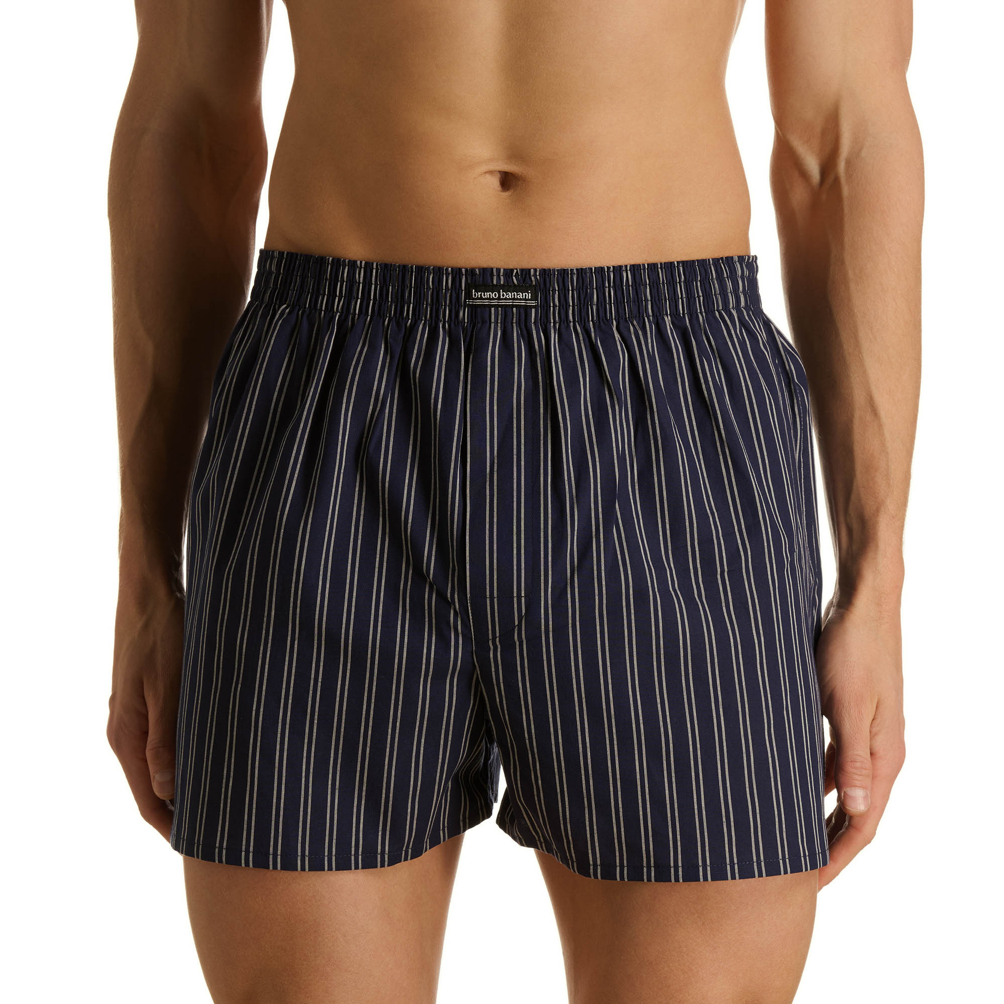 Boxershorts, Gestreift, Marineblau, Pinstrich, Elastischer Bund