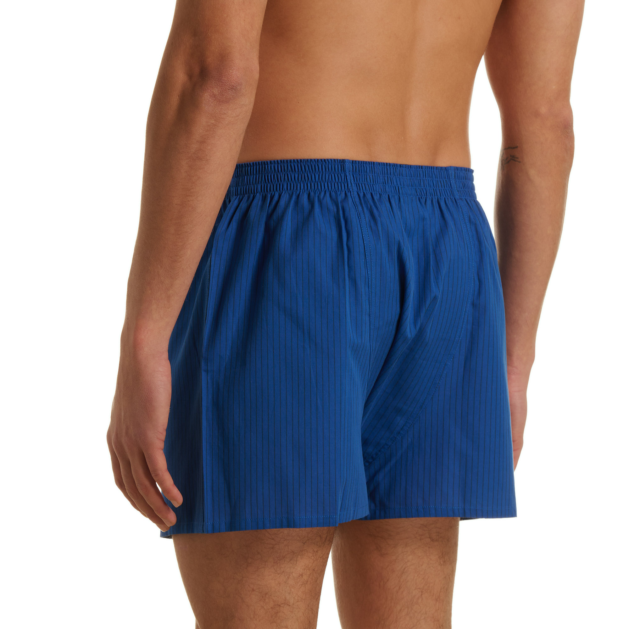 shorts, blau, gestreift, elastischer-taillenbund, herren