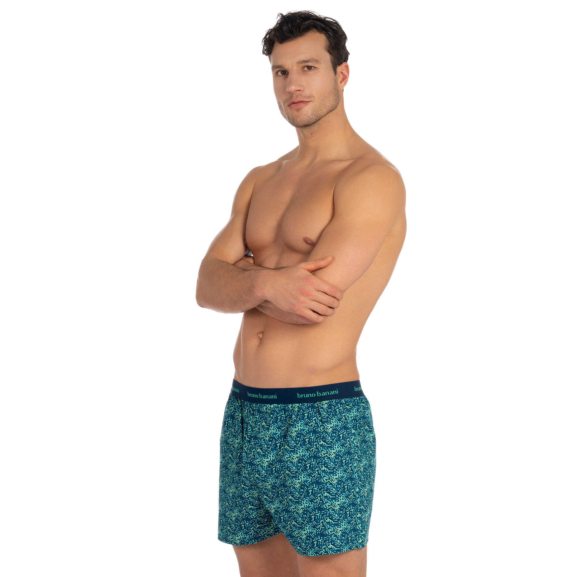 Boxershort Mosaic Twist Bund aussen Bekleidung, Bademode, Unterwäsche, Person, Badehose