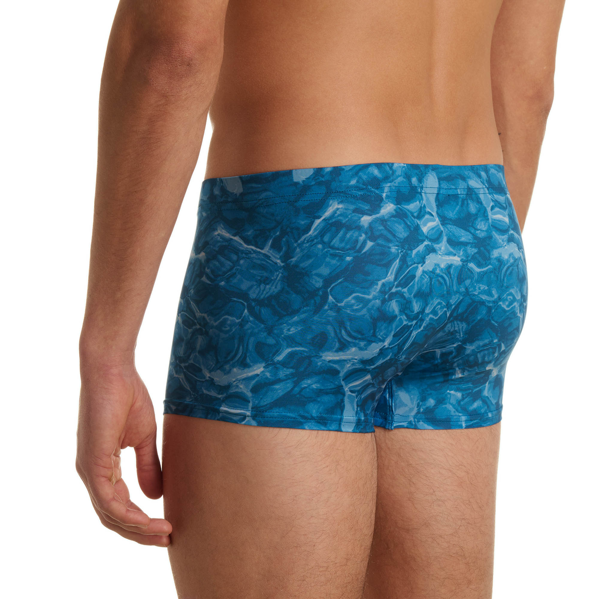 Badehose, Boxer, Kurz, Muster, Blau