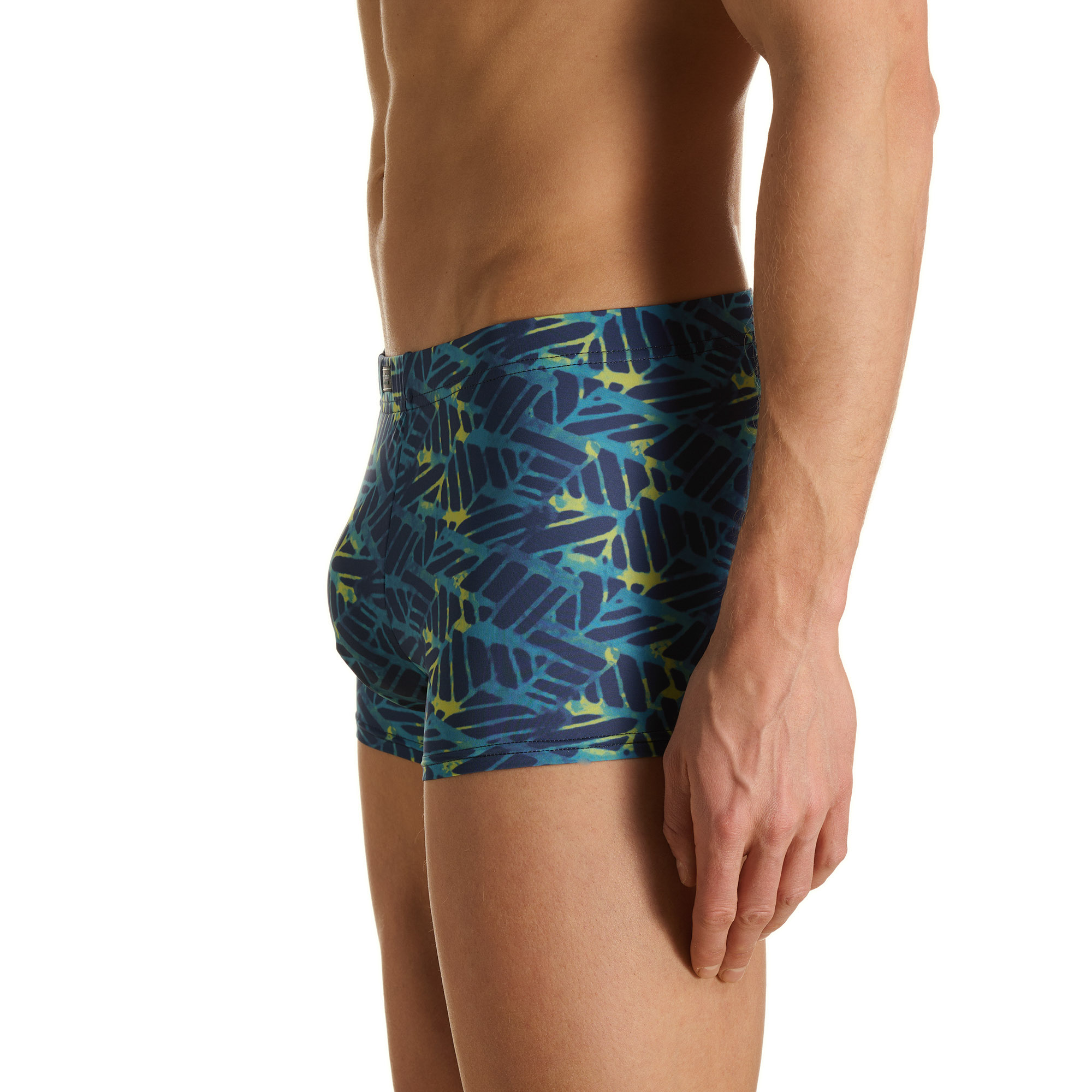 Herren-Boxershorts, Badehose, Abstraktes Muster, Blau-grün, Elastischer Bund
