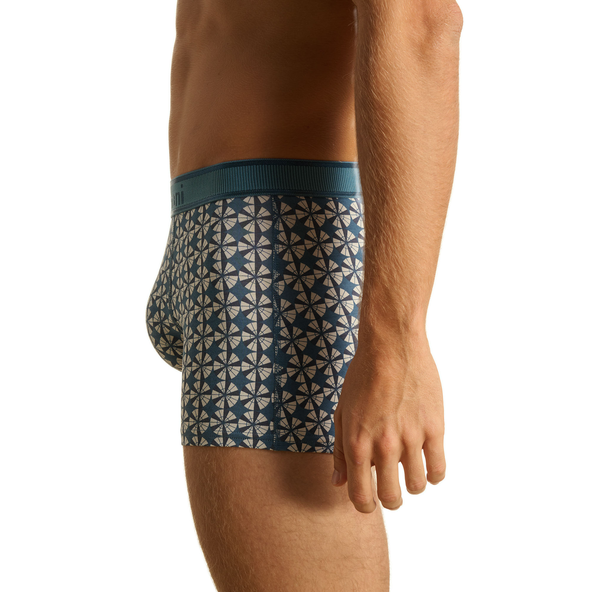 Boxer, Unterwäsche, Muster, Geometrisch, Blau