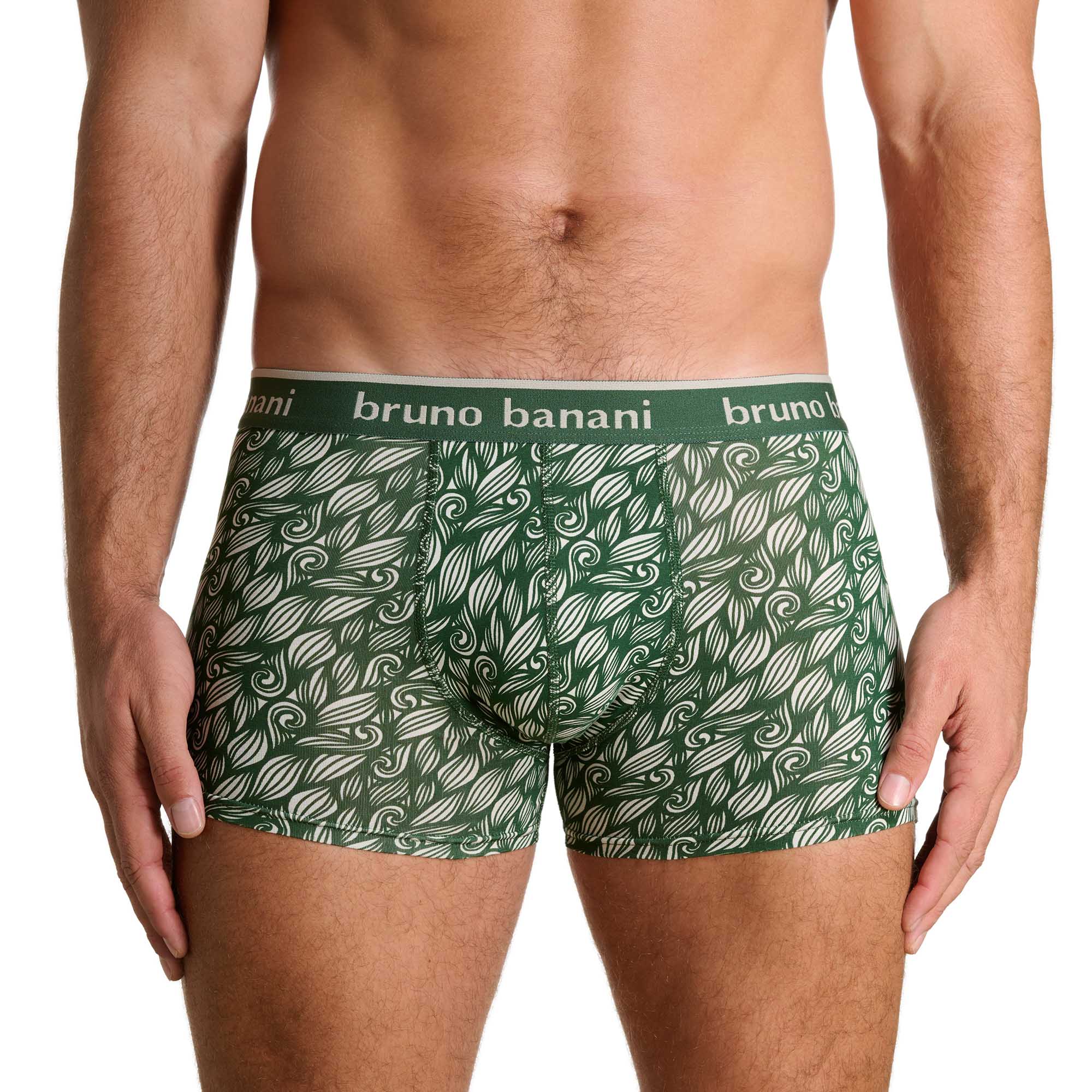 Boxer, Unterwäsche, Gemustert, Grün, Elastischer Bund