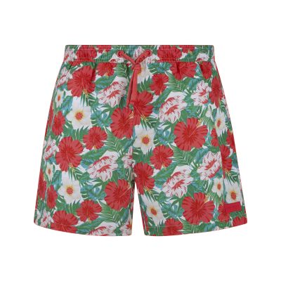 Herren-Shorts, Hawaiianischer Print, Blütenmuster, Kordelzug, Sommermode