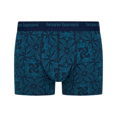 Unterwäsche, Boxer, Leaf-Print, Dunkelblau, Elastischer Bund