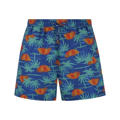 Badeshorts, Palmengarten, Tropische Muster, Kordelzug, Shorts