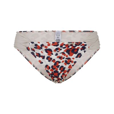  bikinihose,  badekleidung,  gemustert,  beiges panel,  rot blau schwarz muster