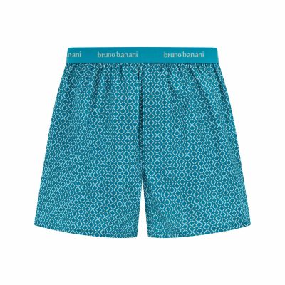 Boxershorts, gemusterteshort, Türkis, ElastischerBund, Bruno Banani