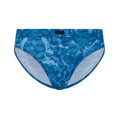 Badehose, Hochschnitt, Blaue Musterung, Badehose unisex, Stoff: Polyester